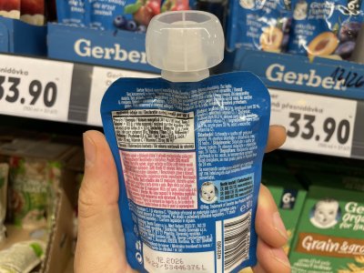 Etiketa na obalu ovocné kapsičky