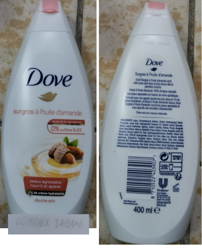 Sprchový gel Dove, surgras à ľhuile ďamande, douche soin