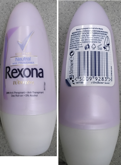 Rexona women, SKIN CARE, Neutral with PRODERMA, 24H Anti-Perspirant/Anti-Transpirant