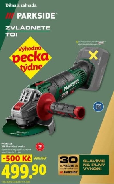 Aku úhlová bruska v akčním letáku