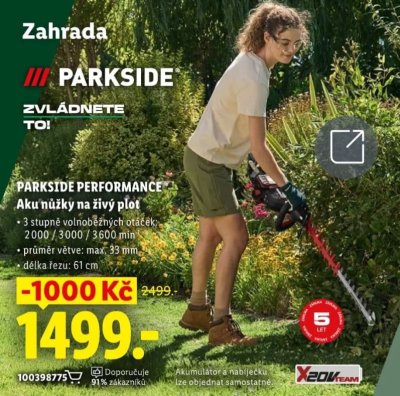 Aku nůžky na živý plot v akčním letáku
