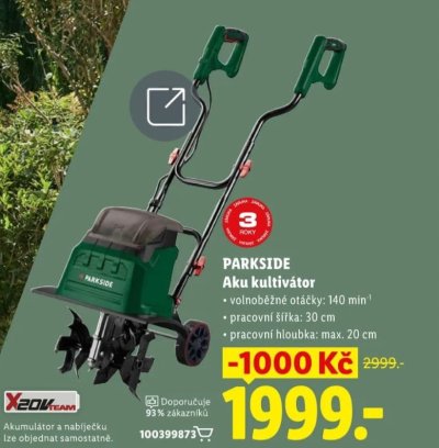Aku kultivátor v akčním letáku