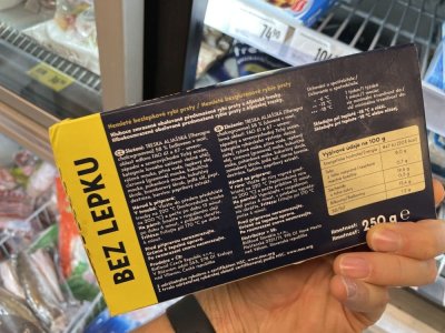 Balené rybí prsty v supermarketu