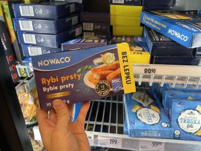 Balené rybí prsty v supermarketu