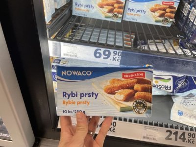 Balené rybí prsty v supermarketu