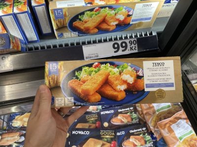 Balené rybí prsty v supermarketu