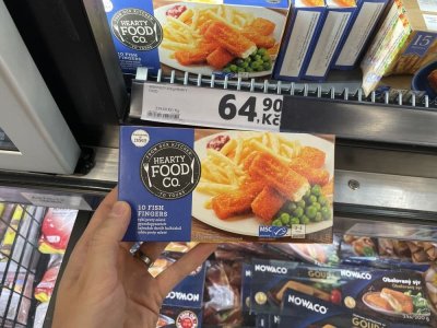 Balené rybí prsty v supermarketu