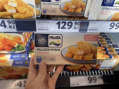 Balené rybí prsty v supermarketu