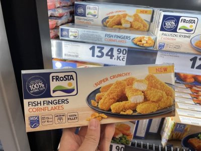 Balené rybí prsty v supermarketu