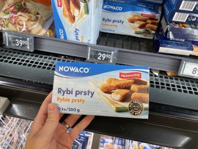 Balené rybí prsty v supermarketu