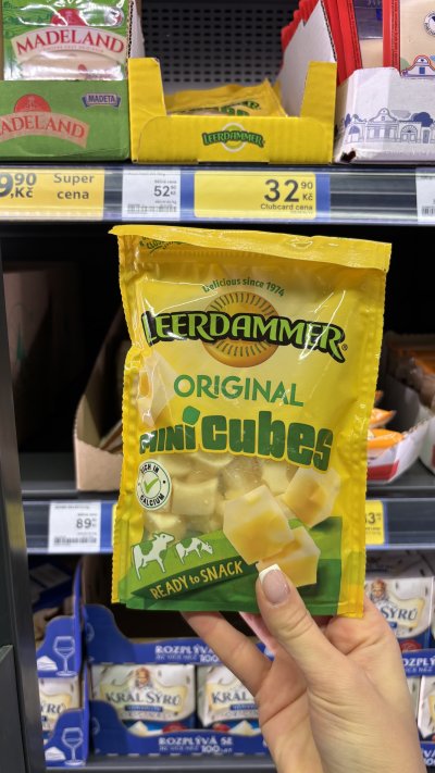 Mini kostičky sýru Leerdammer za 32,90 Kč s Clubcard v Tescu