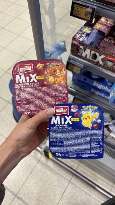 Jogurty Müller Mix Pokemon Edition v Albertu
