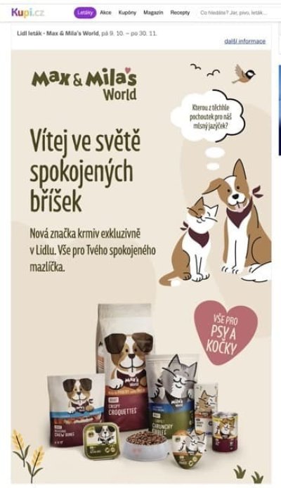 Produkty Max & Mila’s World v letáku
