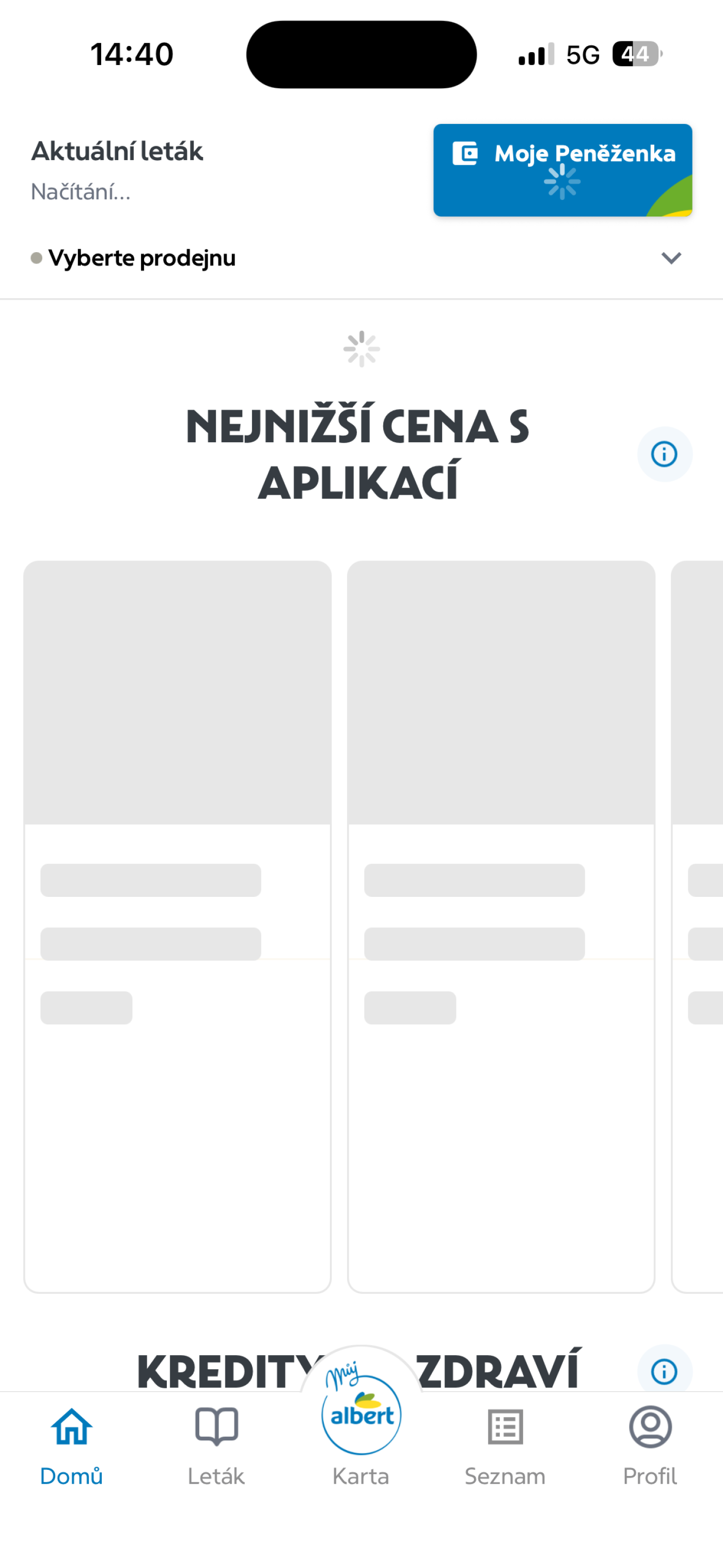 Screen aplikace Albert
