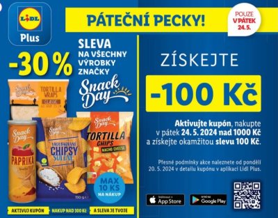 Sleva na značku Snack Day v Lidlu