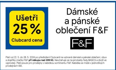 Sleva na oblečení F&F v Tescu