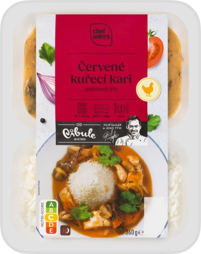Hotové jídlo červené kuřecí kari
