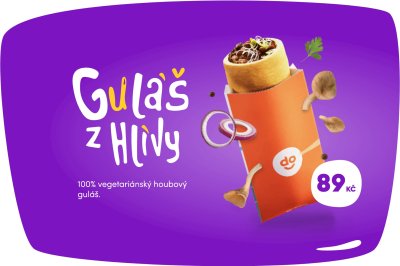 Rohlík plněný gulášem z hlívy