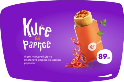 Rohlík plněný kuřetem na paprice
