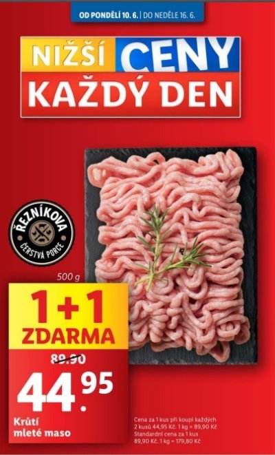 Maso v letáku Lidl