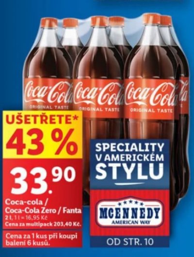 Akce na Coca Colu Lidl