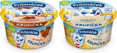 Dva kelímky dětské krupičky Pribináček