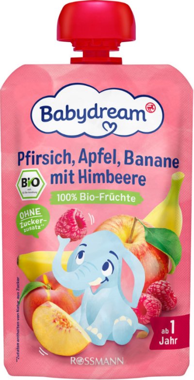 Růžová ovocná kapsička Babydream