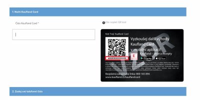 Registrace do věrnostního programu Kaufland Card.