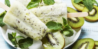 Kiwi nanuky s mátou a kiwi