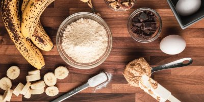 Ingredience na banana bread