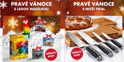 V Albertu si letos můžete vybrat, zda nasbírané body vyměníte za slevu na Lego a Dulplo nebo na nože Heritage od Tefal