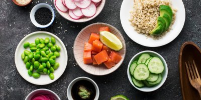 Ingredience do poke bowl