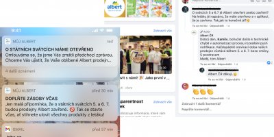 Došlo k technické chybě v automatizaci procesu rozesílání push notifikace z aplikace Můj Albert 