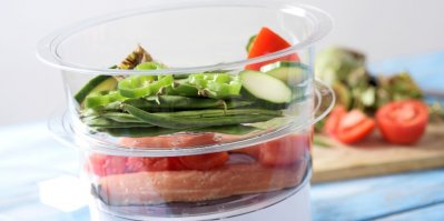 V každém patře parního hrnce můžete nezávisle na sobě připravit různá jídla