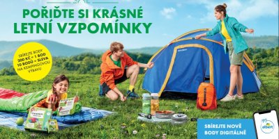 V Albertu proměníte nasbírané body za slevy na kempingové vybavení a hry na cesty pro děti