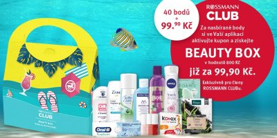 V drogerii Rossmann proměníte 40 nasbíraných bodů z nákupů za slevu na Beauty box plný zajímavé kosmetiky