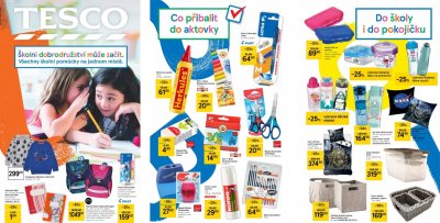 Tesco leták - Školní dobrodružství může začít, út 27. 7. – ne 12. 