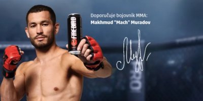 Český zápasník MMA Makhmud Muradov v reklamě energy drinku Penny Marketu