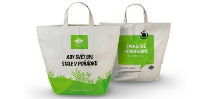 Dvojice pevných, plastových tašek z recyklátu