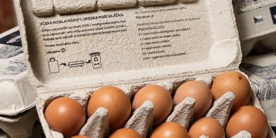 Obal na vajíčka vyrobený z papírových tašek Košík.cz