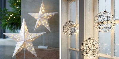 Světelná hvězda a koule z JYSK