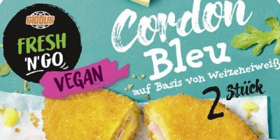Krabice s veganským Cordon Bleu značky FRESH ’N’ GO