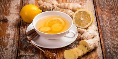 Detail na zázvorový čaj s citronem