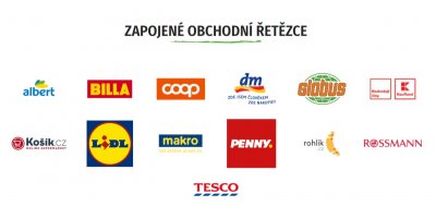 Loga obchodní řetězců, které se zapojili do jarní sbírky