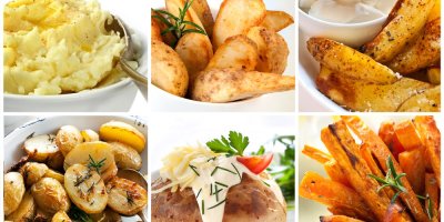 Různé varianty pokrmů z brambor