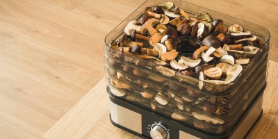 Sušička potravin, ve které se suší různé druhy hub