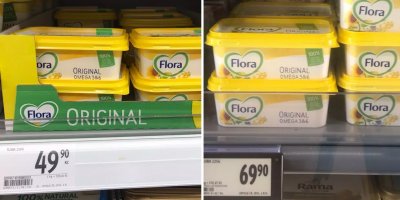 Zmenšení balení margarinu Flora 