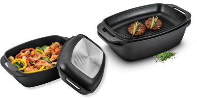 Pekáč s grilovacím víkem Lamart Double LT1105