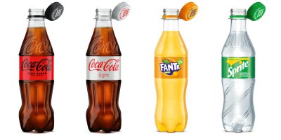 Coca-Cola Zero, Coca-Cola Light, Fanta a Sprite v lahvích s neoddělitelným víčkem