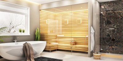 Domácí sauna v luxusní koupelně